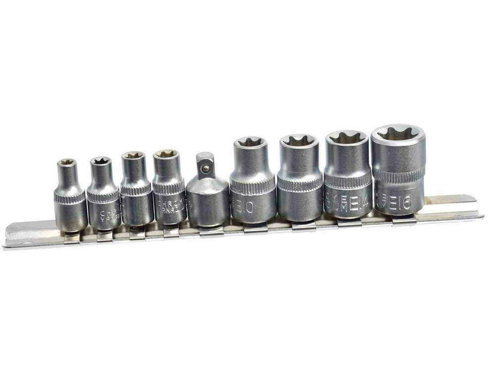 Geko 9el.kpl.nasadek torx E5-16,1/4&3/8''GEKO (50)
