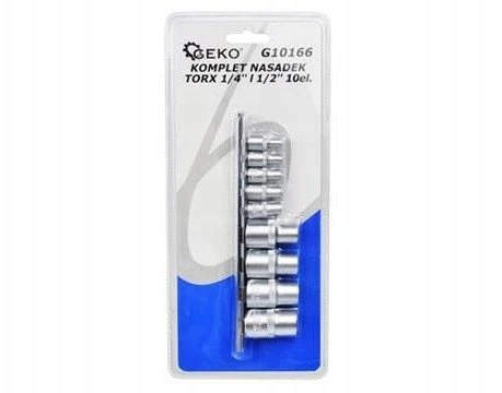 Geko 9el.kpl.nasadek torx E5-16,1/4&3/8''GEKO (50)