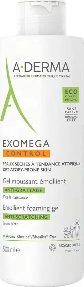 "A-Derma Exomega Control" minkštinamasis putojantis gelis nuo įbrėžimų 500ml