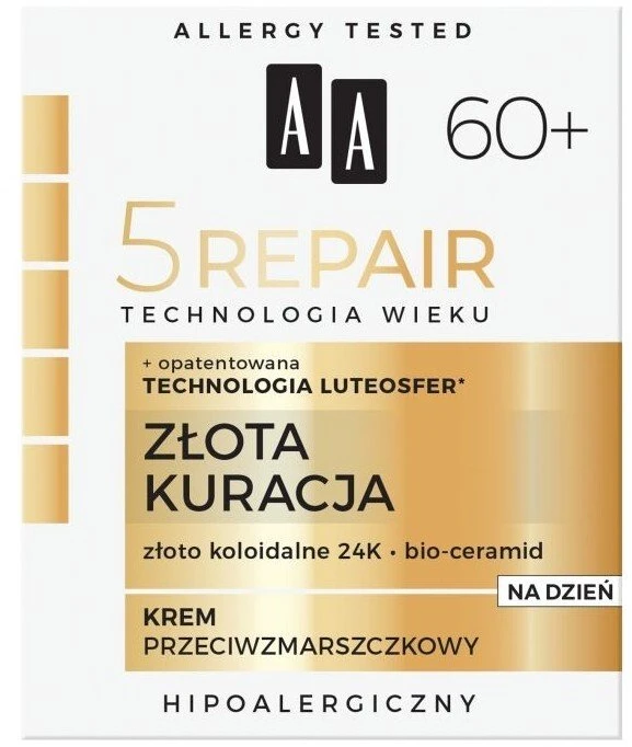 AA Age Technology 5Repair 60+ Golden Treatment Dieninis kremas nuo raukšlių 50ml