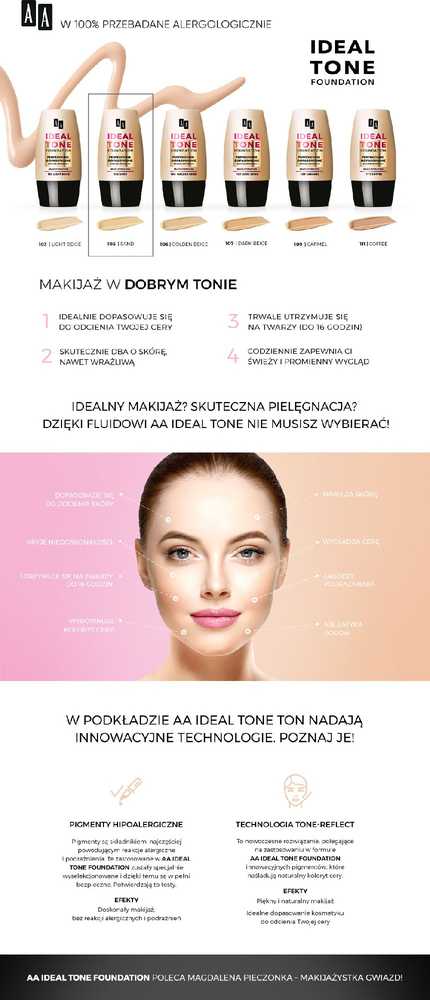 AA Ideal Tone Foundation 105 Sand, 30 ml