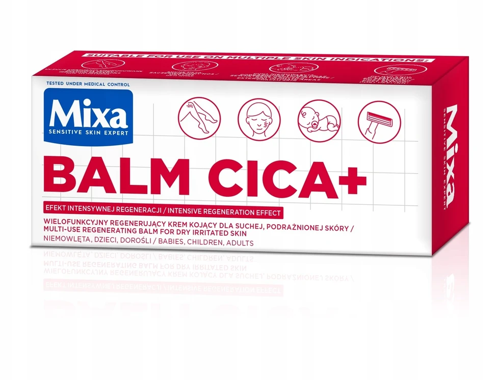 AA Mixa Balm Cica+ daugiafunkcinis regenerujący krem kojący dla podrażnionej skóry zapewniający efekt intensywnej regeneracji 50ml