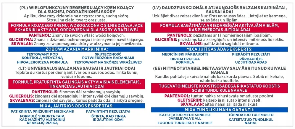 AA Mixa Balm Cica+ daugiafunkcinis regenerujący krem kojący dla podrażnionej skóry zapewniający efekt intensywnej regeneracji 50ml