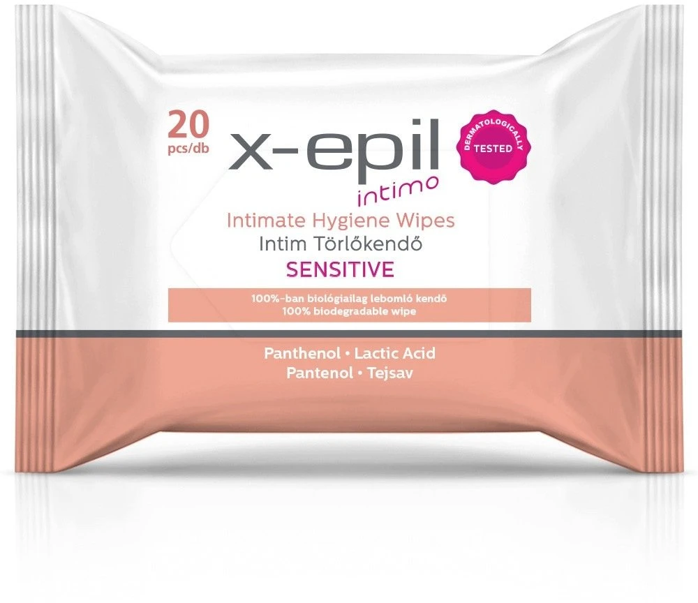 X-Epil Intimate Hygiene Sensitive Intimate Wipes, 20 vnt.
