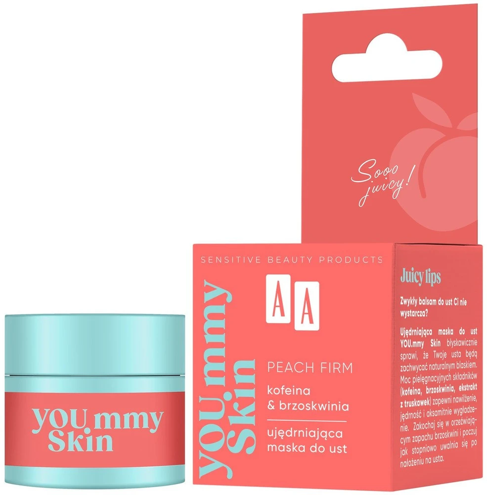 AA YOU.mmy Skin Peach Firm Firming Lip Mask Caffeine & Peach 10 g
