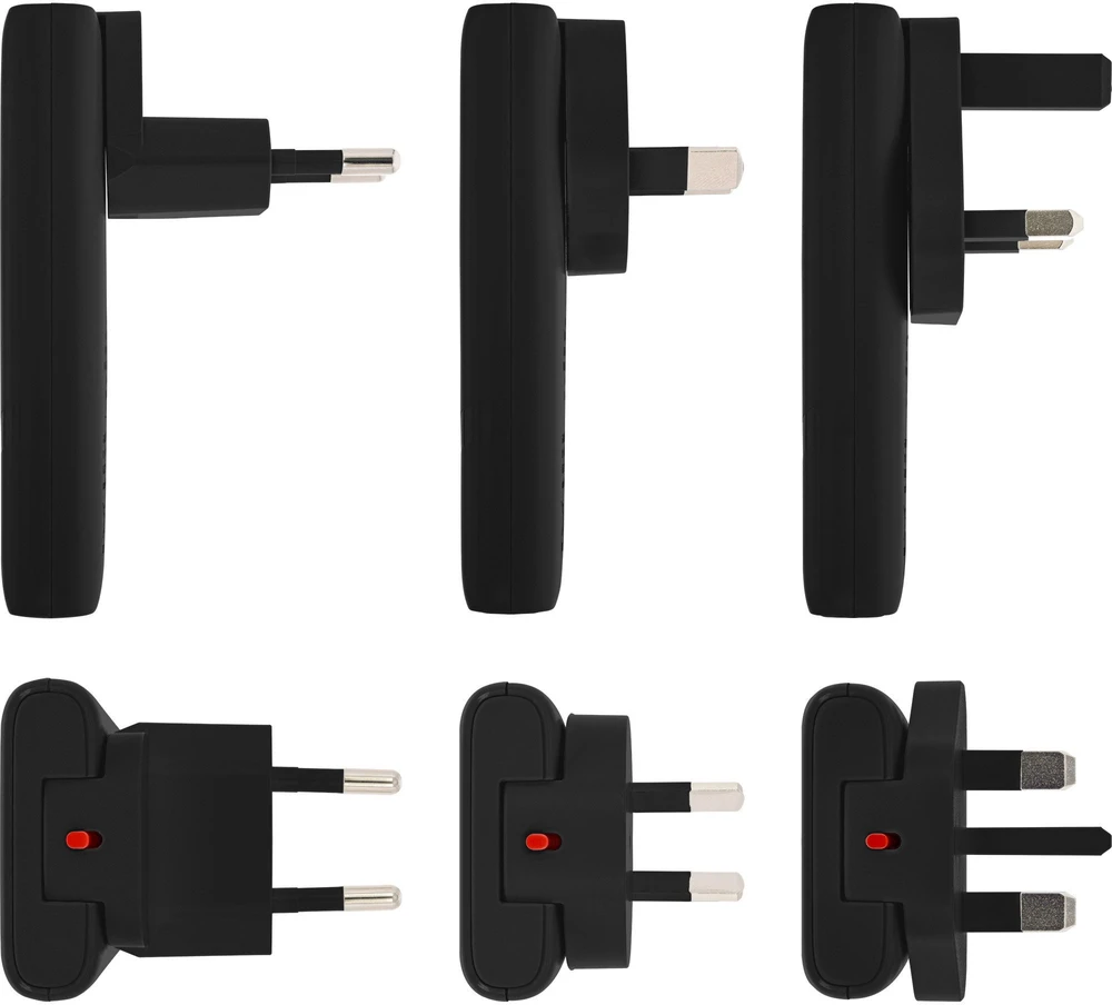 AAD Productions InLine USB kelioninis maitinimo adapteris-įkroviklis – dvigubas USB-C – PD PPS – 65W – plokščias – juodas