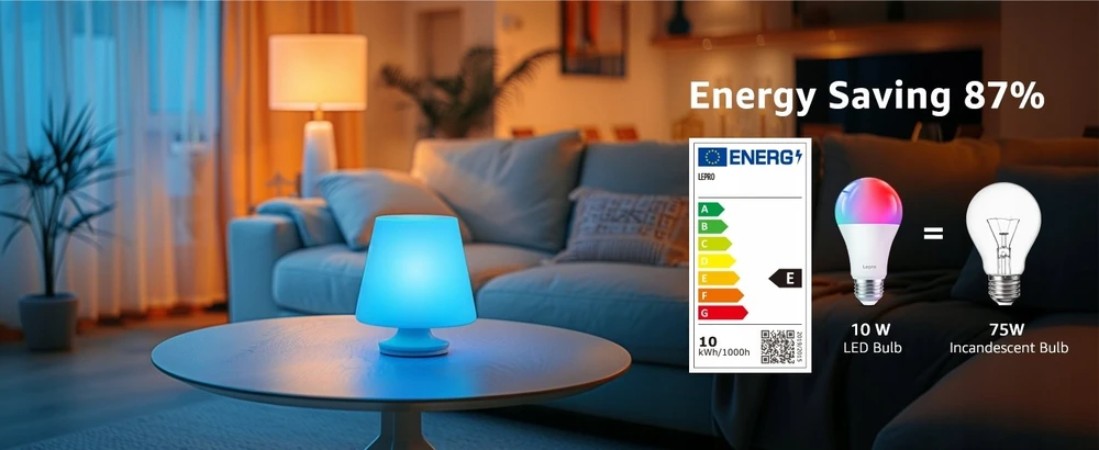 LEPRO B2-2 E27 Wi-Fi LED Bulb, 1100 lm, 2-pack