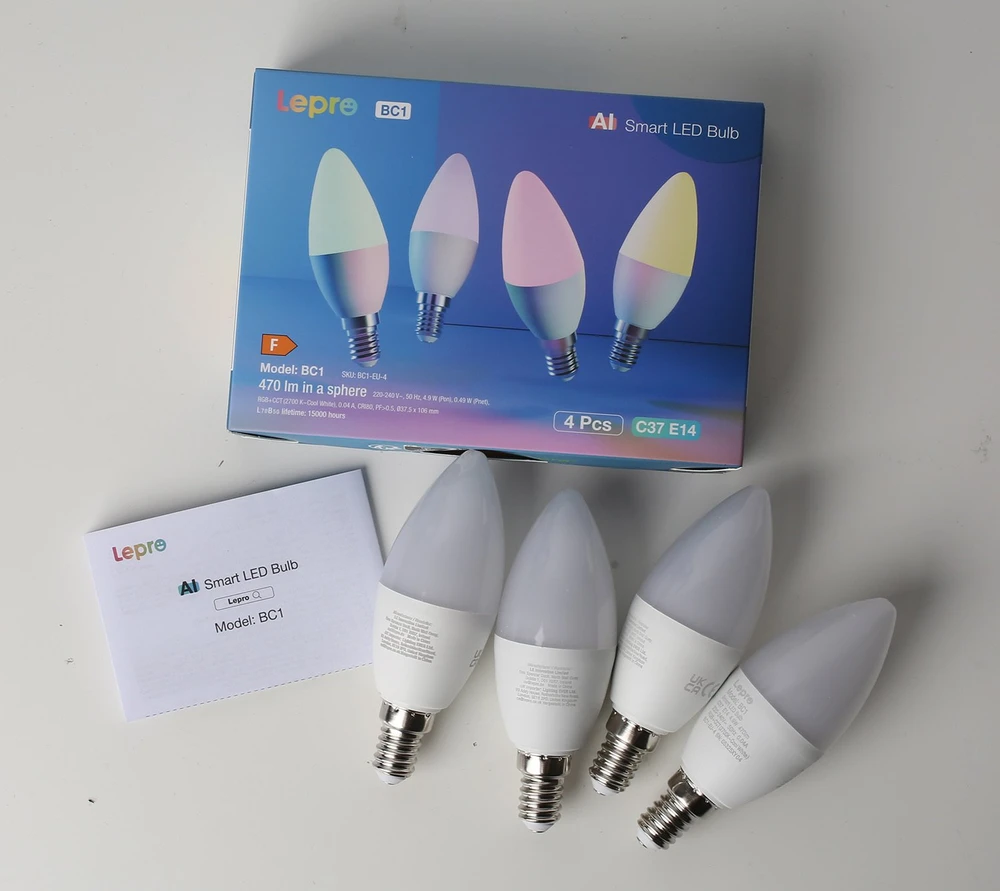 LEPRO BC1-EU-4 C37 RGBCW Wi-Fi LED Bulb