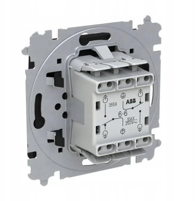 ABB dvigubas laiptų jungiklis ZONI matinės juodos spalvos 3559T-A52345 237W 2CHT595235A6237
