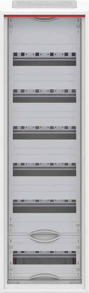 ABB Modulinė paviršinio montavimo hermetinė plieninė skirstomoji spinta ComfortLineCA 6x12 72M IP44 125A II klasė pilnos durelės N+PE Quick CA16V 2CPX0