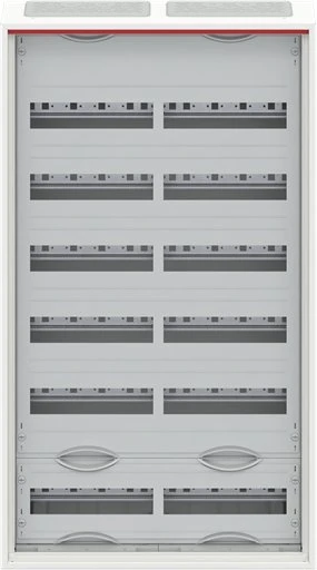 ABB Modulinė paviršinio montavimo hermetinė plieninė skirstomoji spinta ComfortLineCA 6x24 144M IP44 125A II klasė pilnos durelės N+PE Quick CA26V 2CPX