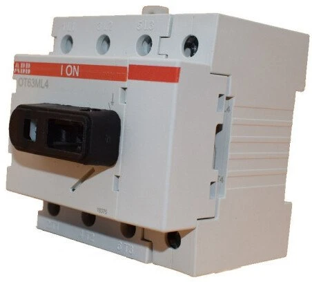 ABB 1SCA022530R6400 Modulinis jungiklis-skyriklis Balta 4P 63A be veleno ir rankenos, gnybtų dangtelio, IP20, DIN bėgelis OT63ML4 1SCA022530R640