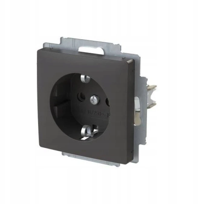 ABB Schuko lizdas su sklendėmis ZONI matinės juodos spalvos 6620T-A07657 237 2CHT207657A4237