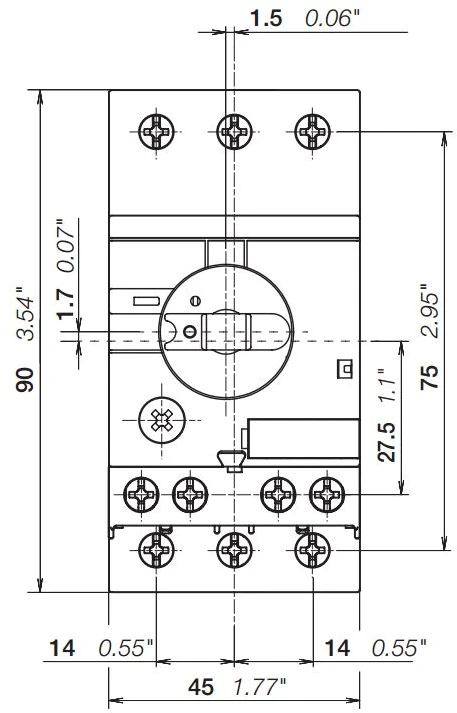 ABB variklio pertraukiklis MS116-1.6 3P 1.6A 1SAM250000R1006