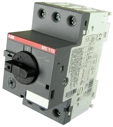 ABB variklio pertraukiklis MS116-1.6 3P 1.6A 1SAM250000R1006