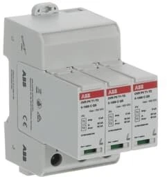 ABB B+C viršįtampių ribotuvas, T1+T2 tipo, skirtas PV įrenginių apsaugai, 1100 V, Iimp = 5 kA, In = 20 kA, PV OVR 5–1000 P QS 2CTB812050R1000