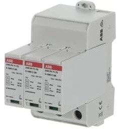 ABB B+C viršįtampių ribotuvas, T1+T2 tipo, skirtas PV įrenginių apsaugai, 1100 V, Iimp = 5 kA, In = 20 kA, PV OVR 5–1000 P QS 2CTB812050R1000