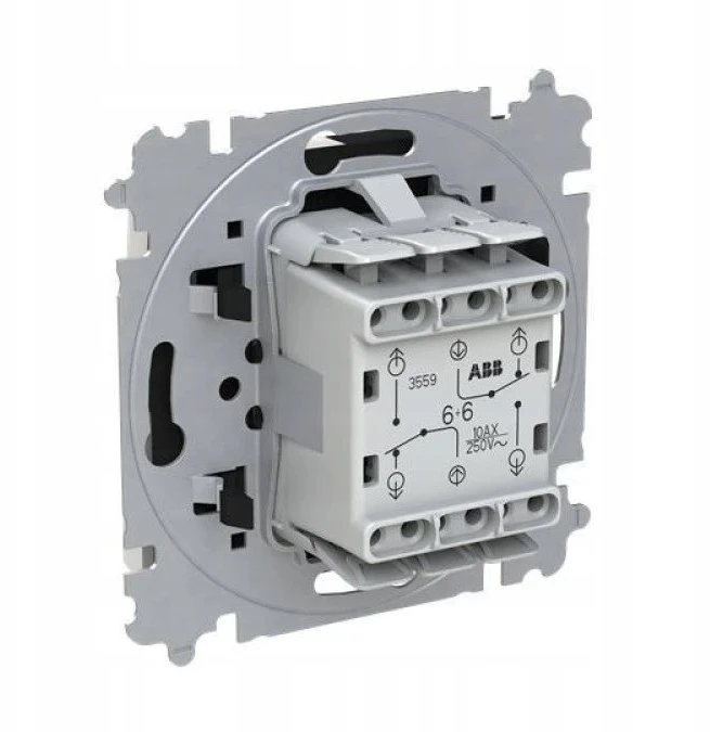 ABB ZONI dvigubas laiptų jungiklis, baltas 3559T-A52345 500W 2CHT595235A6500