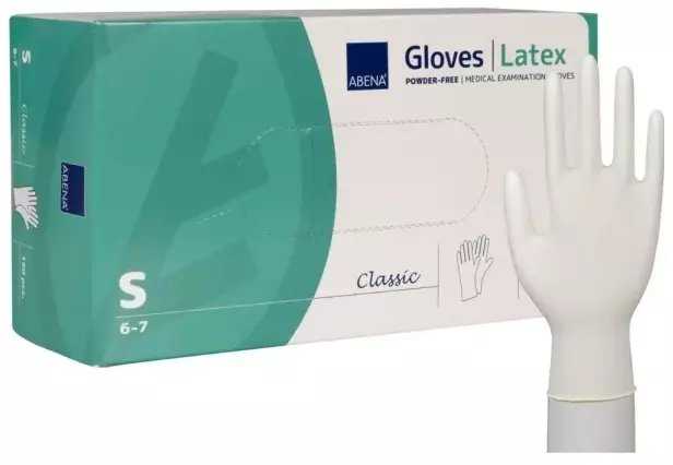 Abena Examination glove, ABENA Classic, S, natūralus, latex, powder-free - (150 pcs.)