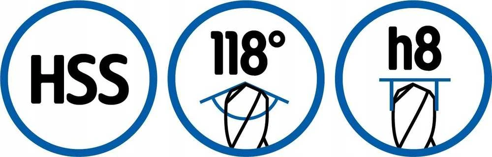 Wiertło Grąžtas 9.4 NWKc DIN 345 ​​​​RN cilindras 162-81 HSS diržas MK1 kotas