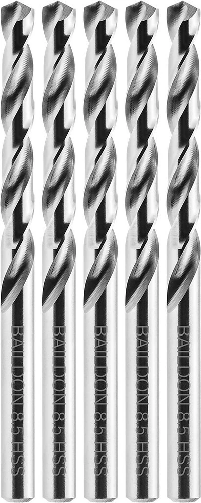 Grąžtas Wiertła „Baildon BASIC DIN 338 RN NWKa“ 8,5 mm metalo grąžtai, HSS (S), 117–75 mm, 5 kartotinis