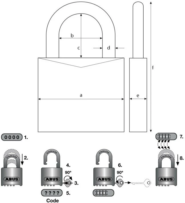 ABUS kombinuotas užraktas SL 5 180IB/50HB63