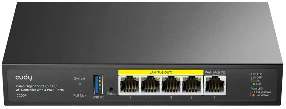CUDY C200P | maršrutizatorius, valdiklis, Gigabit, PoE, 30W