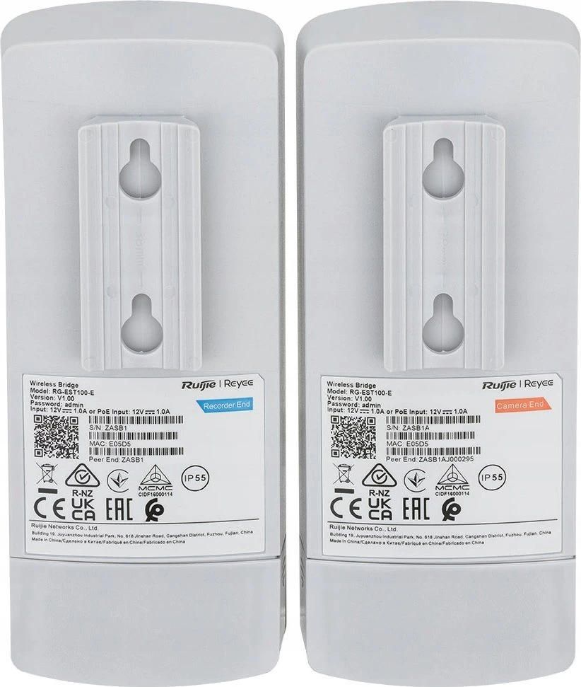 Maršrutizatorius Belaidis Bridge perdavimo įrenginys Ruijie RG-EST100-E (2.4 GHz, Dual-stream 500m, 2 vnt.)