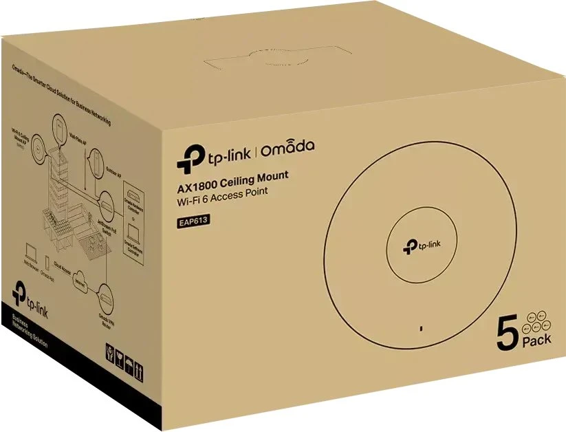 Maršrutizatorius TP-Link Omada WL-AP prieigos taškas EAP613 (AX1800) 5 vnt. pakuotėje