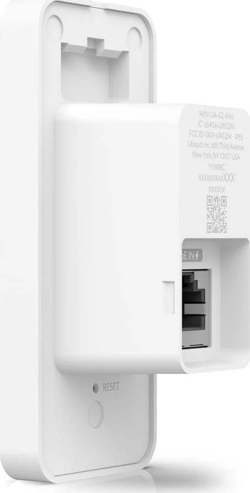 Šakotuvas „Ubiquiti UniFi Access“ antros kartos kompaktiškas vidinis/išorinis skaitytuvas organizacijoms su integruotu pasveikinimo garsiakalbiu ir LED blykste.