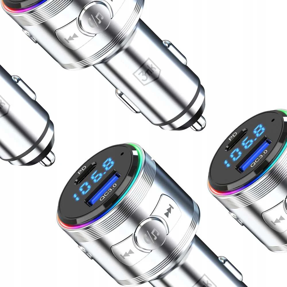 3Mk apsaugos priedai - 3mk Hyper Car Power siųstuvas 48W QC PD PPS USB 1C1A Sidabrinis