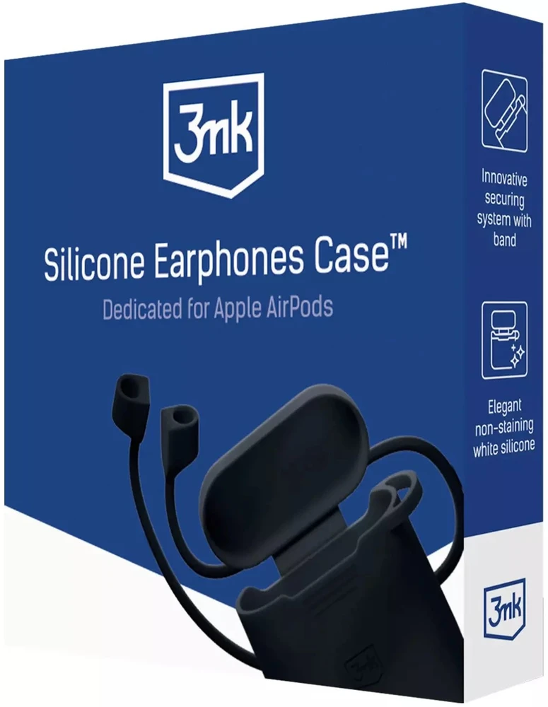 3Mk Protection 3mk silikoninis AirPods dėklas juodas, skirtas AirPods 4 – juodas