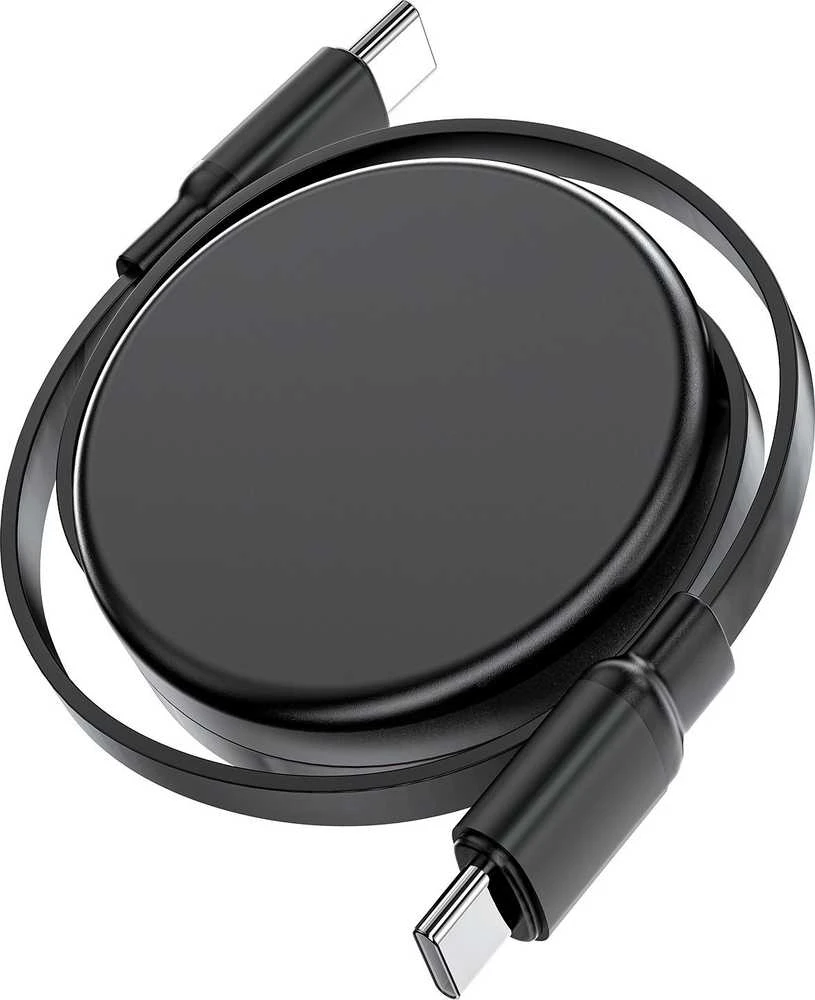 Acefast C13-03 USB-C – USB-C 60W kabelis Retractable – juodos spalvos