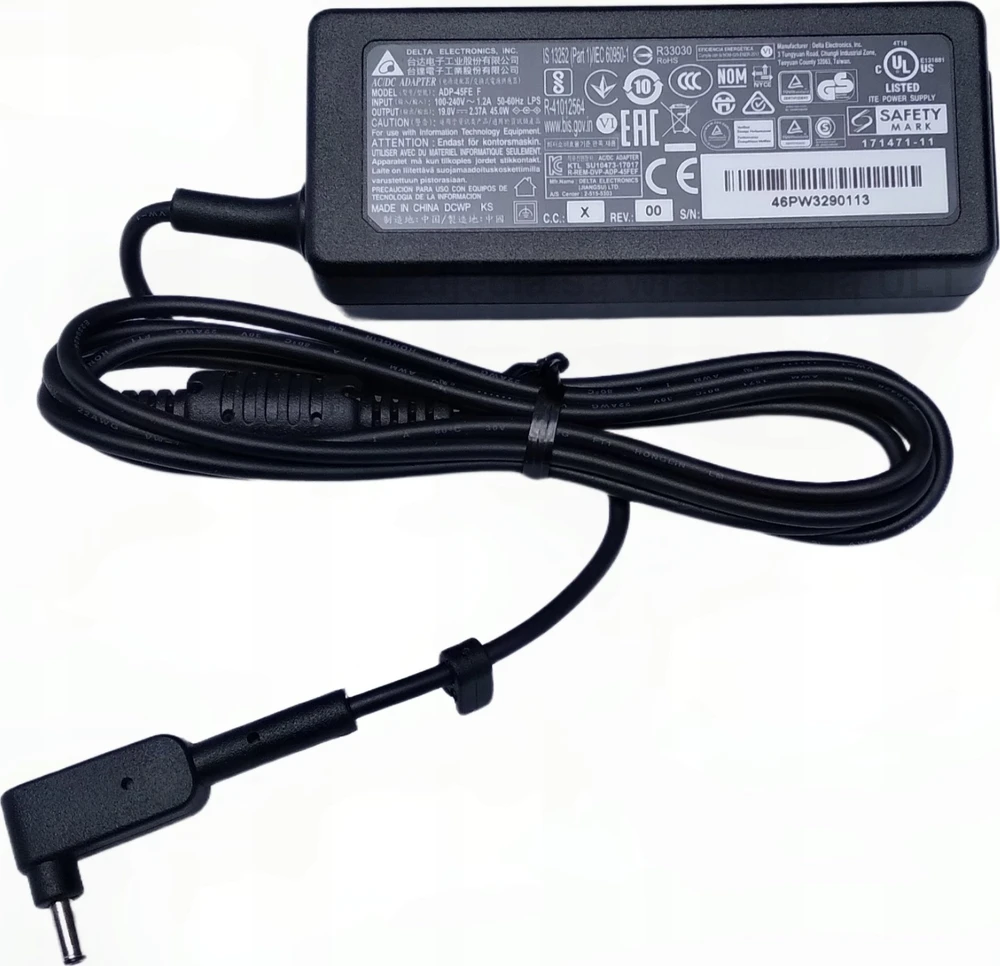 Nešiojamojo kompiuterio maitinimo adapteris Acer 45 W, 19 V (AC ADAPTOR.45W.19V.1.1x3.0x7.7)
