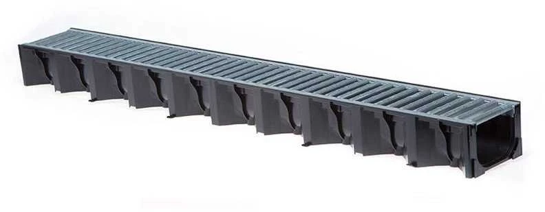 Drenažo latakas su plast. grotelėmis Easyline Aco, A15, 1 m