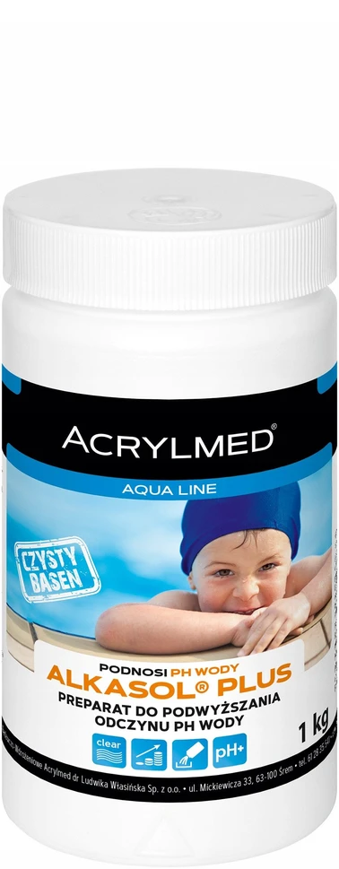 Acrylmed Akrilinės ALKASOL PLUS granulės, skirtos palaikyti tinkamą baseino vandens pH, 1kg