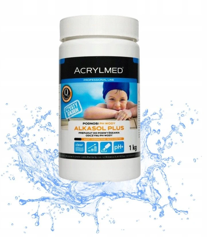 Acrylmed Akrilinės ALKASOL PLUS granulės, skirtos palaikyti tinkamą baseino vandens pH, 1kg