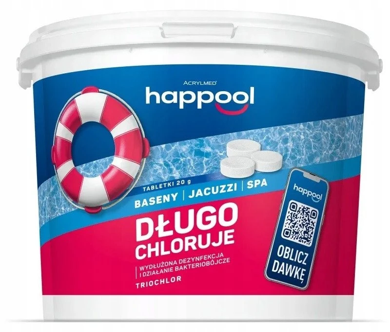 Acrylmed TRIOCHLOR lėtai atpalaiduojančio chloro tabletės, 20 g / 3kg