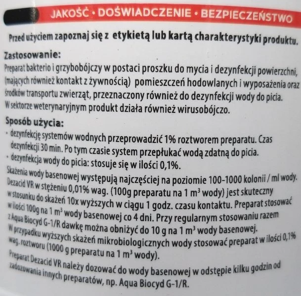 Acrylmed Akrilinės DEZACID VR Baltas granulės aerobiniam vandens dezinfekavimui, 0,4kg