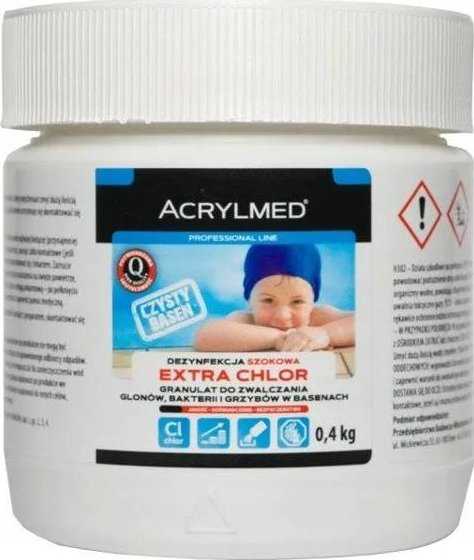 Acrylmed EXTRA CHLOR granulės dumblių, grybelių ir bakterijų kontrolei baseinuose, 0,4kg