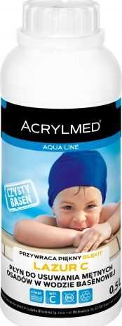 Acrylmed LAZUR C skystis drumstoms nuosėdoms iš baseino vandens šalinti, 0,5 l