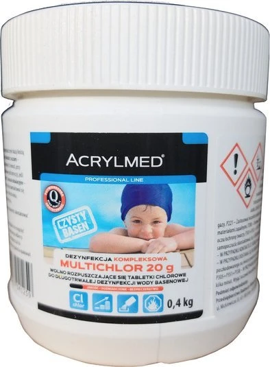 Daugiafunkcinės chloro išskyrimo tabletės „Acrylmed MULTICHLOR“ 20 g - 0,4kg
