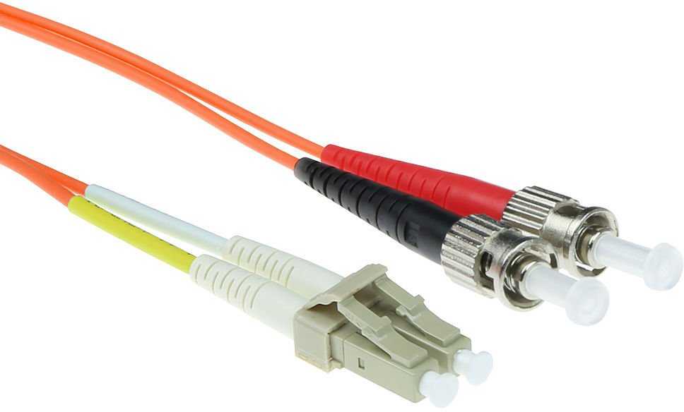 Act ACT 15 meter LSZH Multimode 62.5/125 OM1 fiber patch cable duplex with LC and ST connectors. Lc-st 62.5/125 om1 dup 15.00m (RL7015)