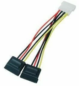 Goobay Maitinimo kabelis 1×5.25″ kištukas – 2xSATA lizdai, 0.15m