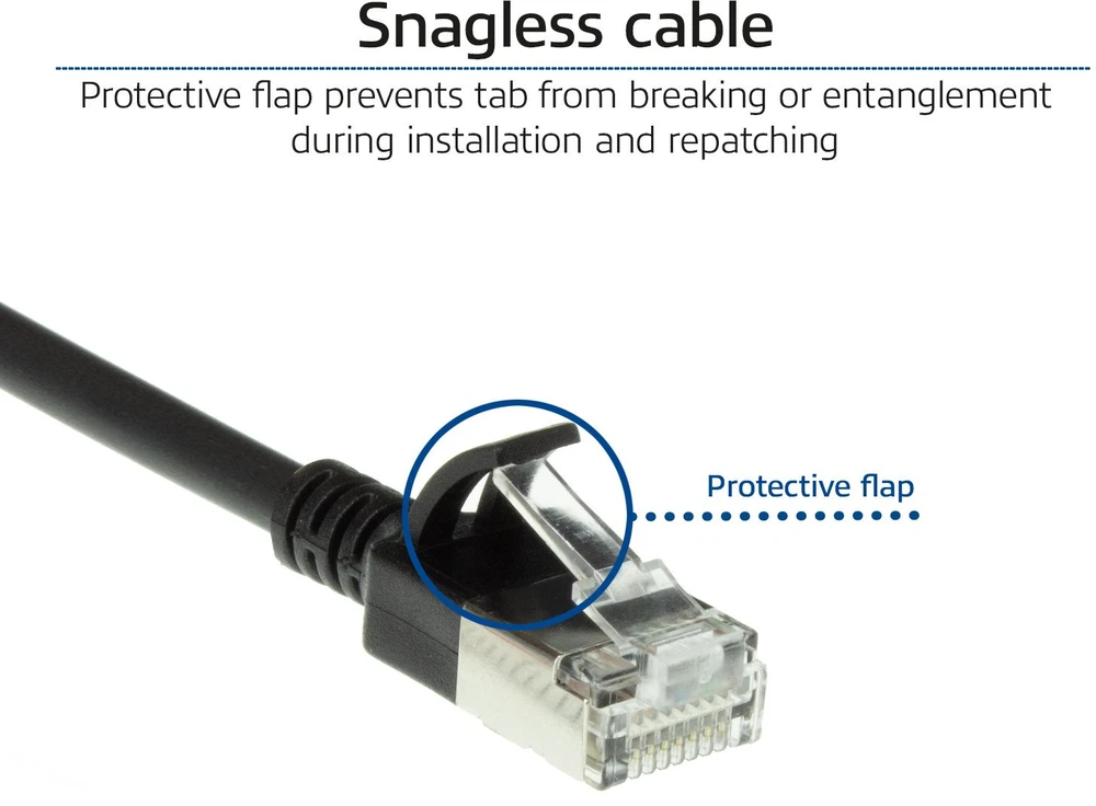 Act ACT Juodas 2 meter LSZH U/FTP CAT6A datacenter slimline patch cable snagless with RJ45 connectors (DC7902)