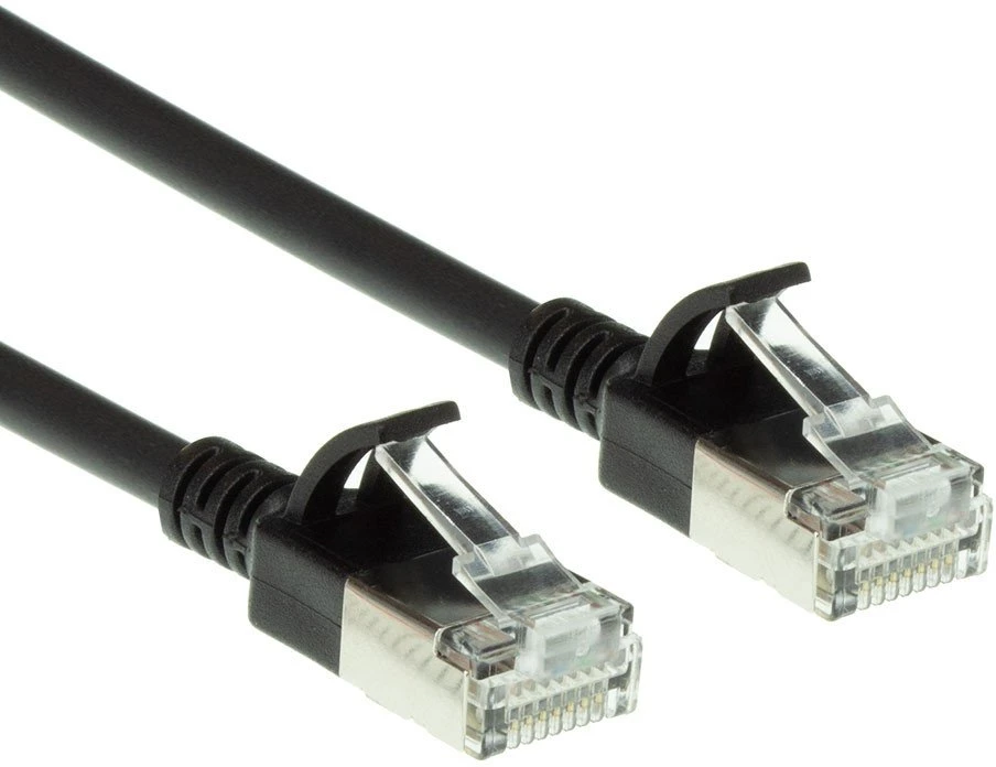 Act ACT Juodas 2 meter LSZH U/FTP CAT6A datacenter slimline patch cable snagless with RJ45 connectors (DC7902)