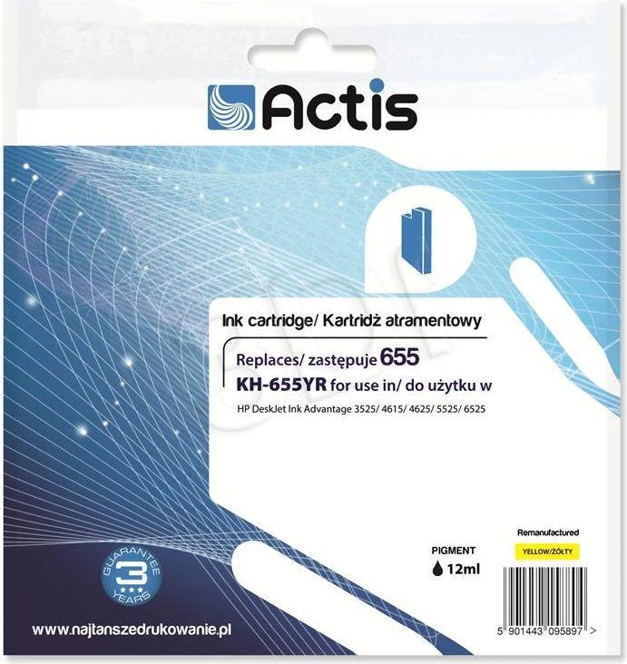 Rašalo Kasetė - Actis KH-655YR, Geltona