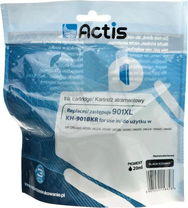Rašalo Kasetė - Actis KH-901BKR 20ml Standartinė Išeiga Juoda