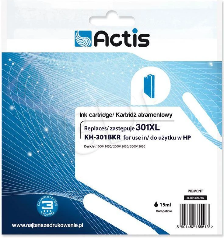 Rašalo Kasetė - Actis KH-301BKR, Juoda