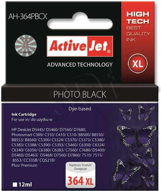 Rašalo kasetė - Activejet AH-364PBCX, suderinama su HP 364XL, juoda